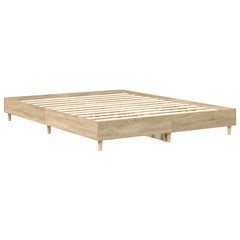Bed Frame No Mattress Engineered Wood 140 x 200 cm Sonoma oak