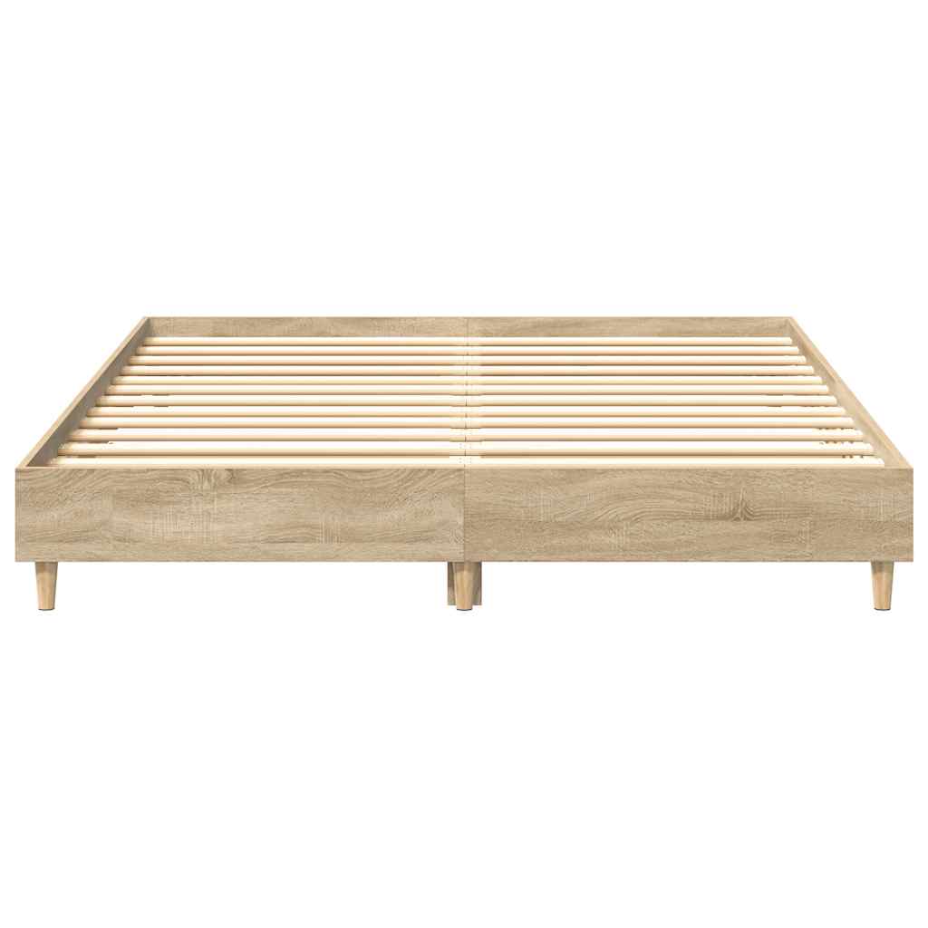 Bed Frame No Mattress Engineered Wood 140 x 200 cm Sonoma oak
