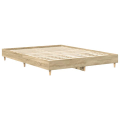 Bed Frame No Mattress Engineered Wood 140 x 200 cm Sonoma oak