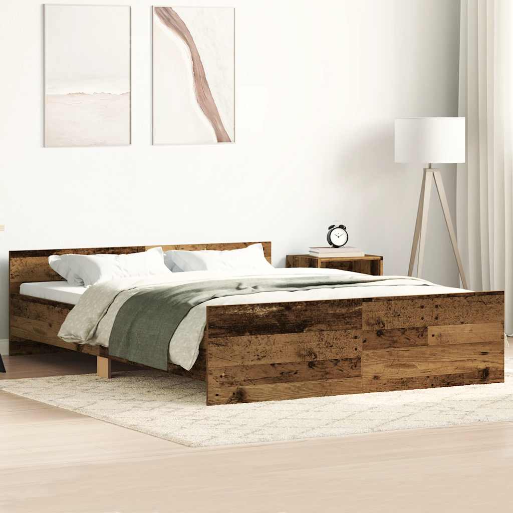 Bed Frame without Mattress 140x200 cm Old wood
