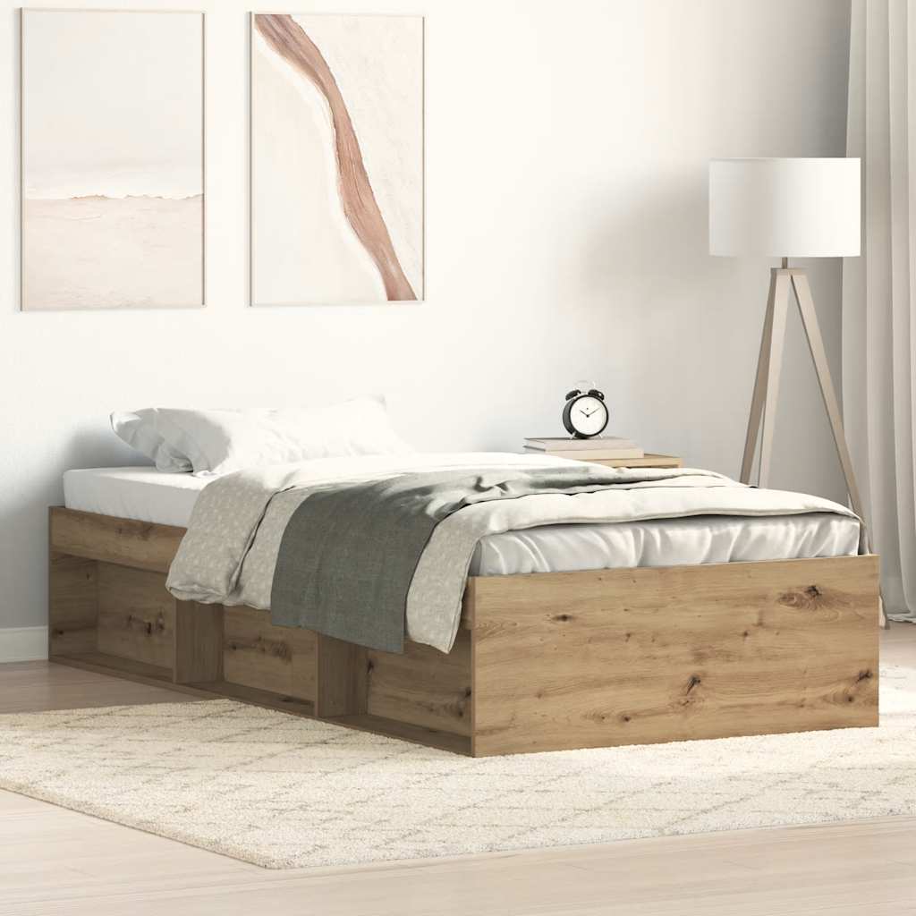 Bed Frame without Mattress 100x200 cm Artisan oak