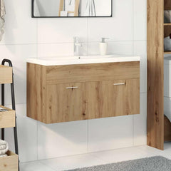 vidaXL Sink Cabinet with Built-in Basin Artisan Oak Engineered Wood 3