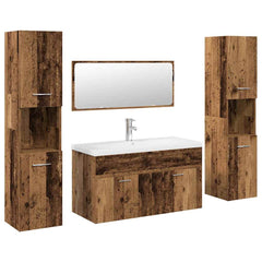 Bathroom Furniture Set Engineered Wood 90 x 38.5 x 46 cm Old wood