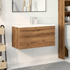 vidaXL Sink Cabinet with Built-in Basin Artisan Oak 3