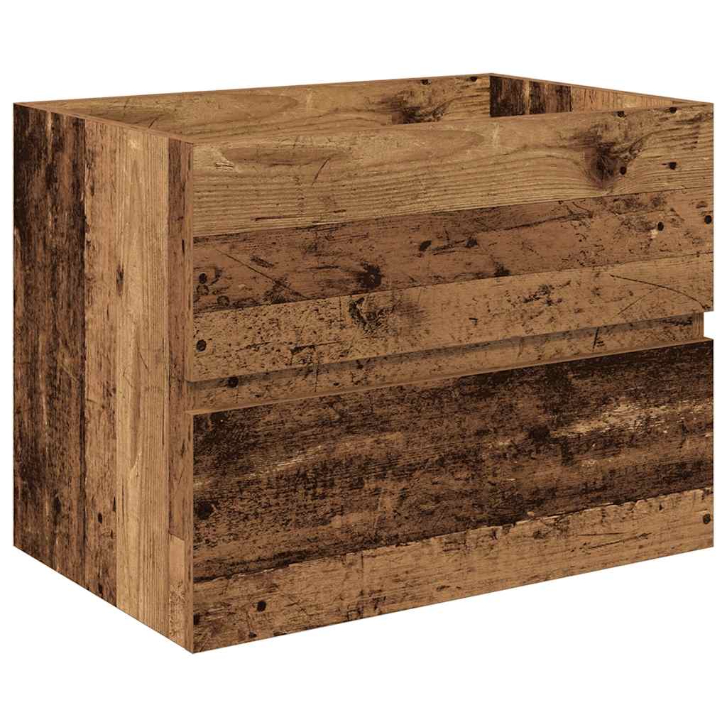 vidaXL Sink Cabinet with Built-in Basin and Faucet Old Wood 3