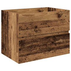 vidaXL Sink Cabinet with Built-in Basin and Faucet Old Wood 3