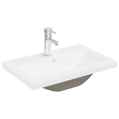 vidaXL Sink Cabinet with Built-in Basin and Faucet Old Wood 4