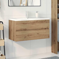 vidaXL Sink Cabinet with Built-in Basin and Faucet Artisan Oak 3