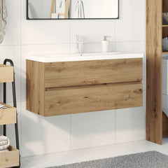 vidaXL Sink Cabinet with Built-in Basin and Faucet Artisan Oak 3