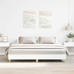 Bed Frame No Mattress Engineered Wood White 180 x 200 cm