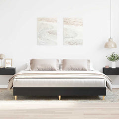 Bed Frame No Mattress Engineered Wood Black 180 x 200 cm