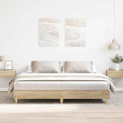 Bed Frame No Mattress Engineered Wood Sonoma Oak 180 x 200 cm