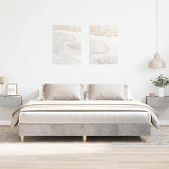 vidaXL Bed Frame No Mattress Engineered Wood Concrete Grey