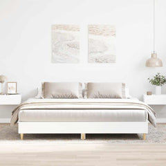 Bed Frame No Mattress Engineered Wood White 160 x 200 cm