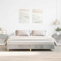 vidaXL Bed Frame No Mattress Engineered Wood Concrete Grey
