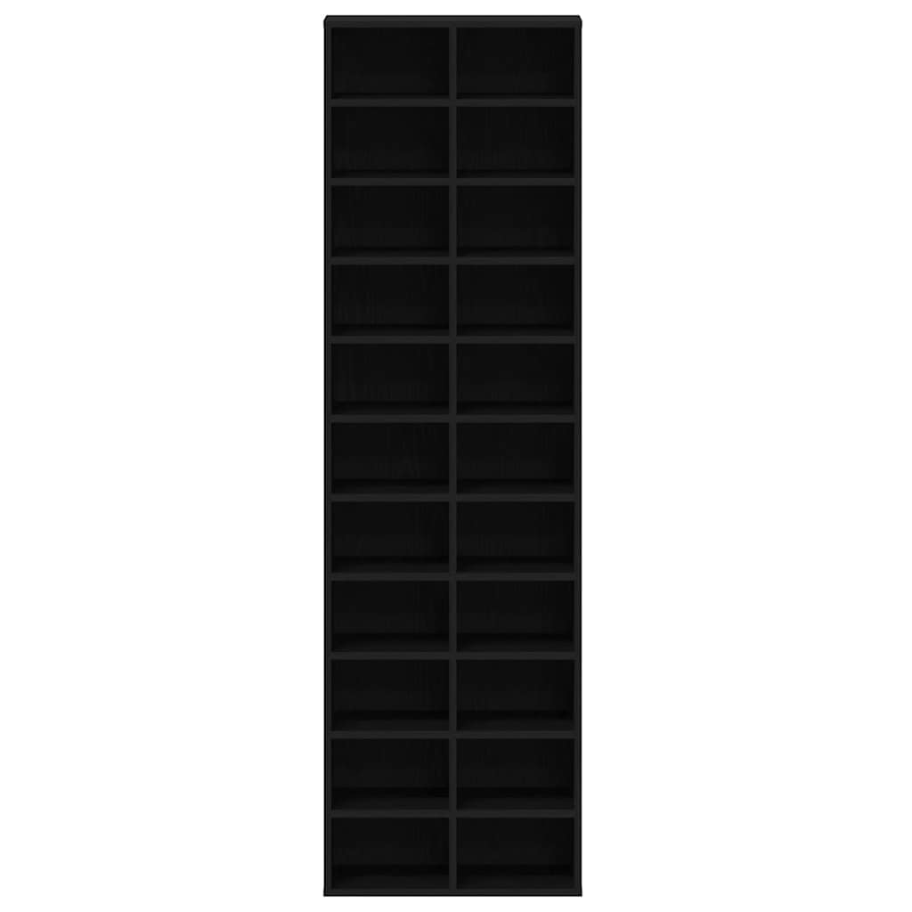 vidaXL Shoe Cabinet Black Oak 54x34x183 cm Engineered Wood 5