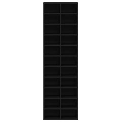 vidaXL Shoe Cabinet Black Oak 54x34x183 cm Engineered Wood 5