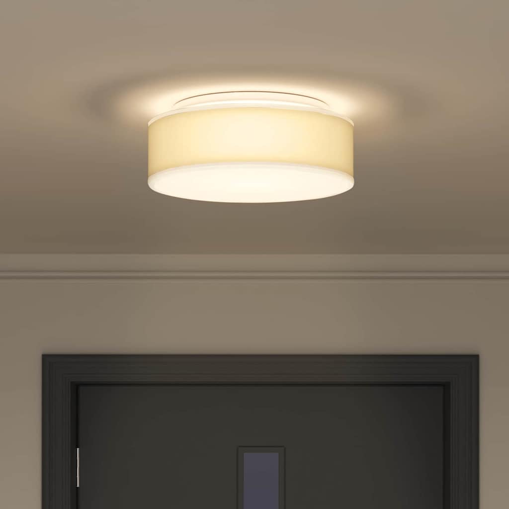 vidaXL Ceiling Lamp with Spotlights White 38 x 38 x 13.5 cm Fabric 4