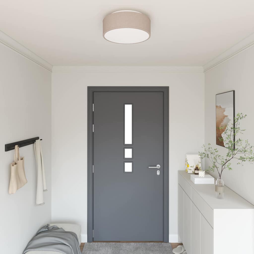 vidaXL Ceiling Lamp with Spotlights Taupe 38 x 38 x 13.5 cm Fabric 1