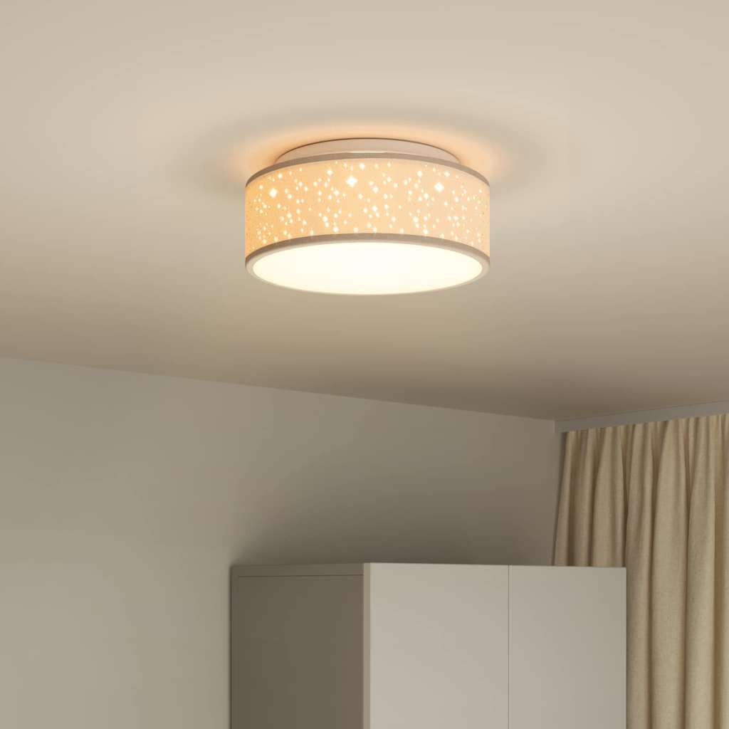 vidaXL Ceiling Lamp with Spotlights Taupe 30 x 30 x 13.5 cm Fabric 4