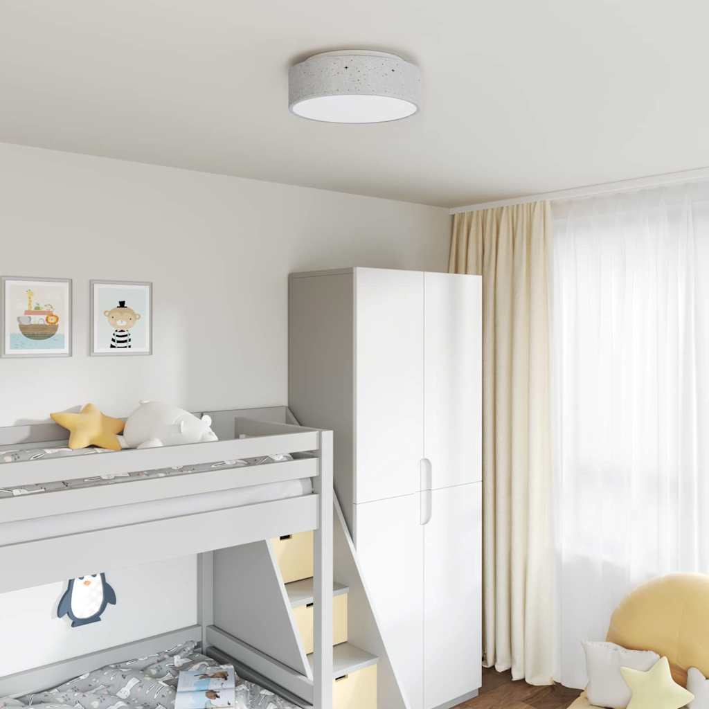 vidaXL Ceiling Lamp with Spotlights Grey 38 x 38 x 13.5 cm Fabric 1