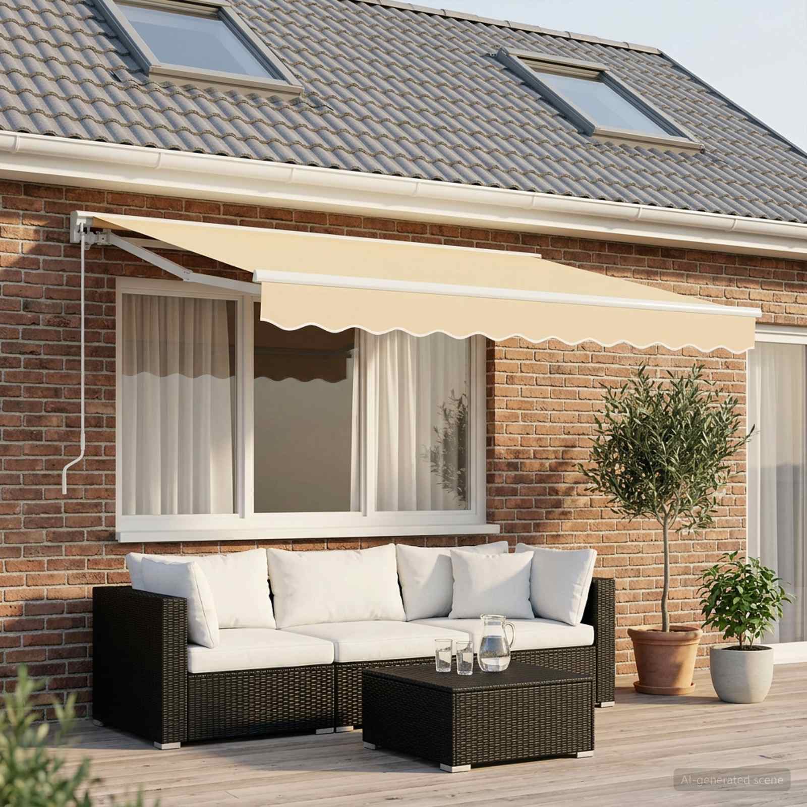 vidaXL Awning Canopy Replacement for 3.5x2 m Cream Polyester 1
