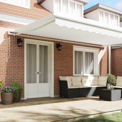 Awning Replacement Fabric 500x350 cm Polyester Drop 3.5 m Width 5 m Anthracite–Yellow and orange White