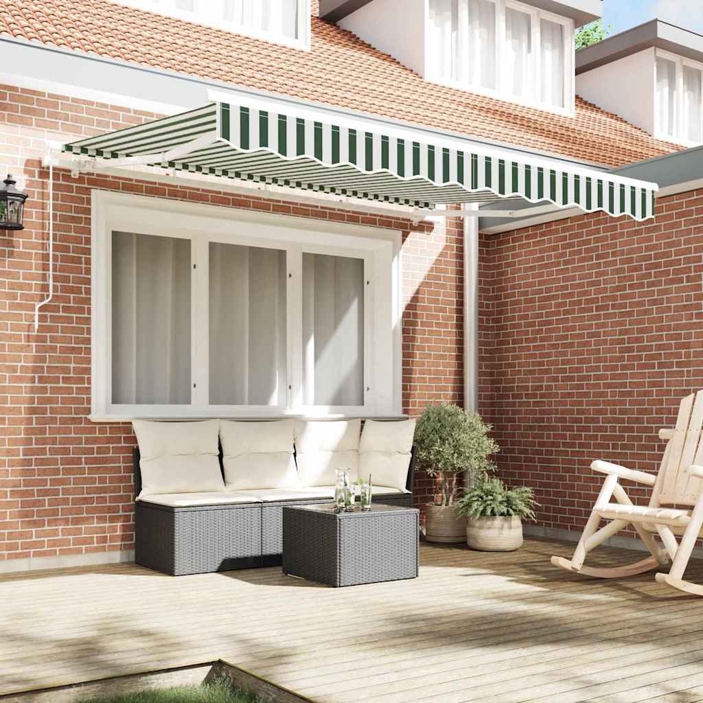 Awning Canopy Replacement for 3x2.5 m Polyester Drop 2.5 m Width 3 m Green and white