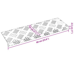 vidaXL Stair Tread 5 pcs 60 x 18 x 2.5 cm Silver Aluminium Rectangular 5