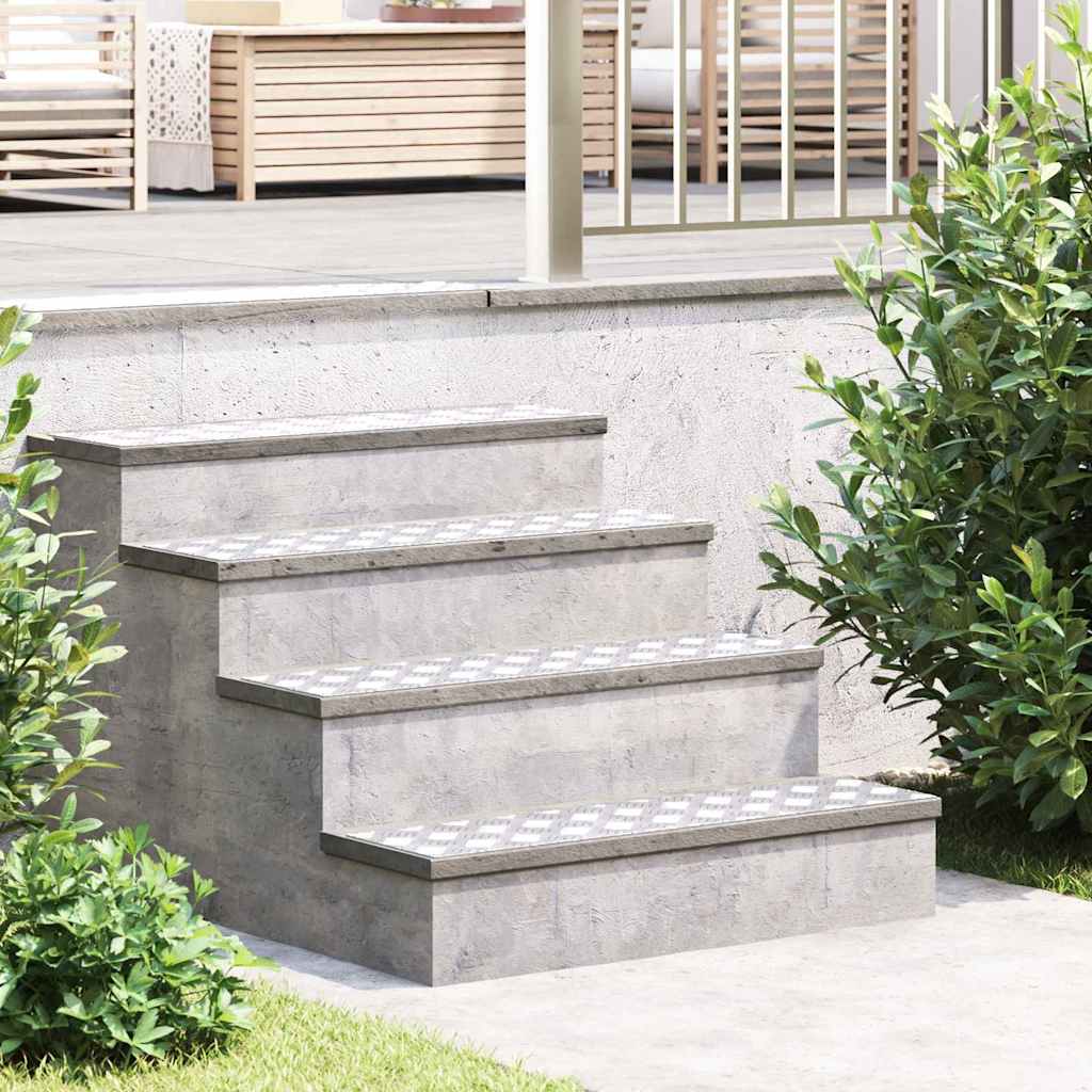 vidaXL Stair Tread 4 pcs 80 x 20 cm Silver Aluminium Rectangular 1