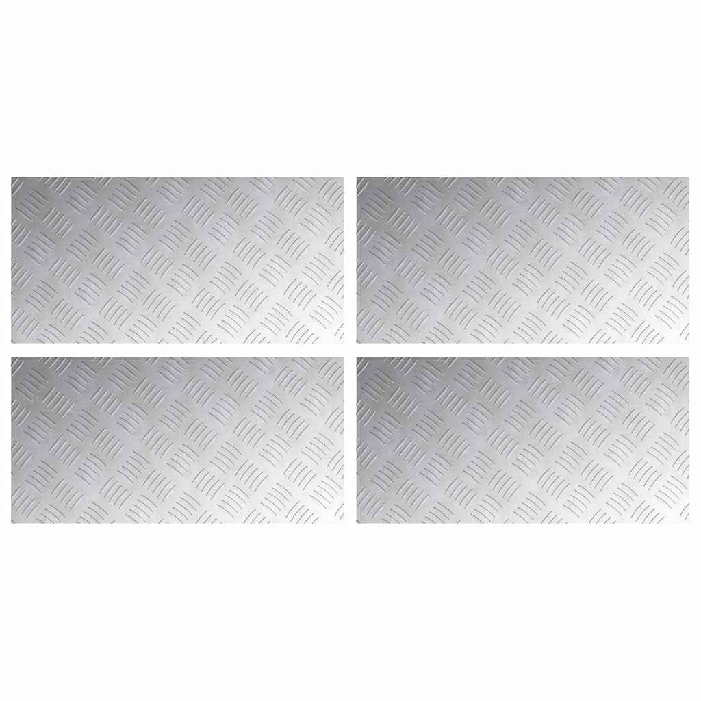 vidaXL Stair Tread 4 pcs 60 x 30 cm Silver Aluminium Rectangular 2