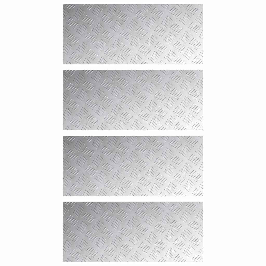 vidaXL Stair Tread 4 pcs 70 x 30 cm Silver Aluminium Rectangular 2
