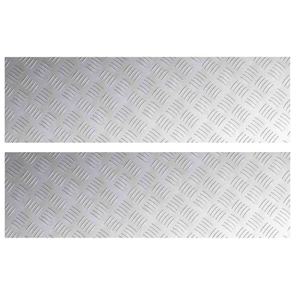 vidaXL Stair Tread 2 pcs 100 x 30 cm Silver Aluminium Rectangular 2