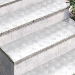 vidaXL Stair Tread 4 pcs 100 x 30 cm Silver Aluminium Rectangular 3
