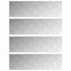 vidaXL Stair Tread 4 pcs 100 x 30 cm Silver Aluminium Rectangular 2