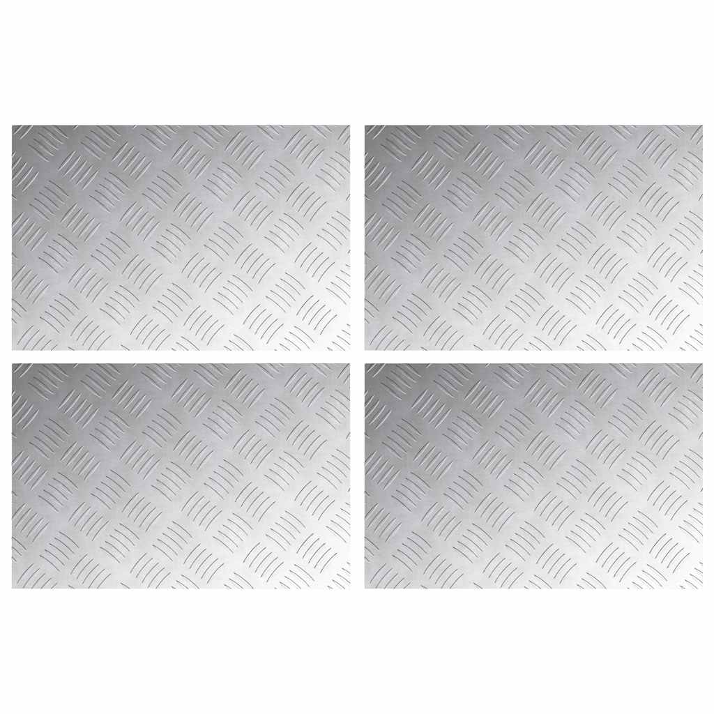 vidaXL Stair Tread 4 pcs 60 x 40 cm Silver Aluminium Rectangular 2