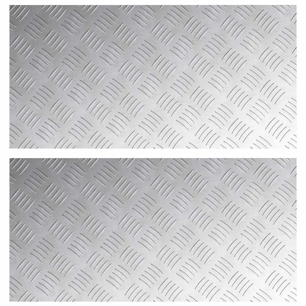 vidaXL Stair Tread 2 pcs 80 x 40 cm Silver Aluminium Rectangular 2