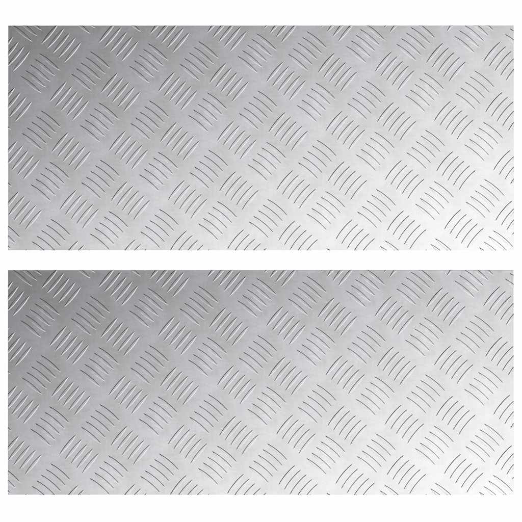 vidaXL Stair Tread 2 pcs 90 x 40 cm Silver Aluminium Rectangular 2