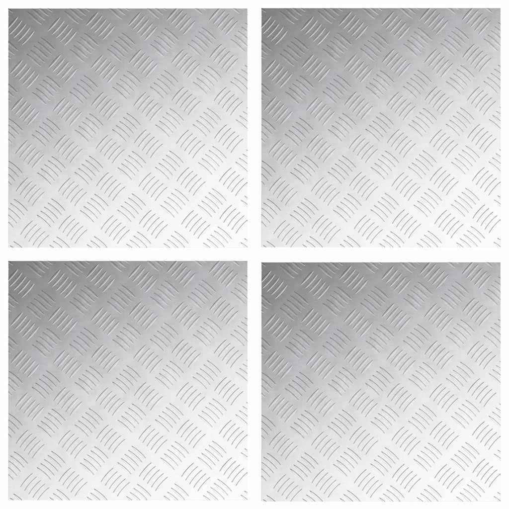 vidaXL Stair Tread 4 pcs 50 x 50 cm Silver Aluminium Square 2