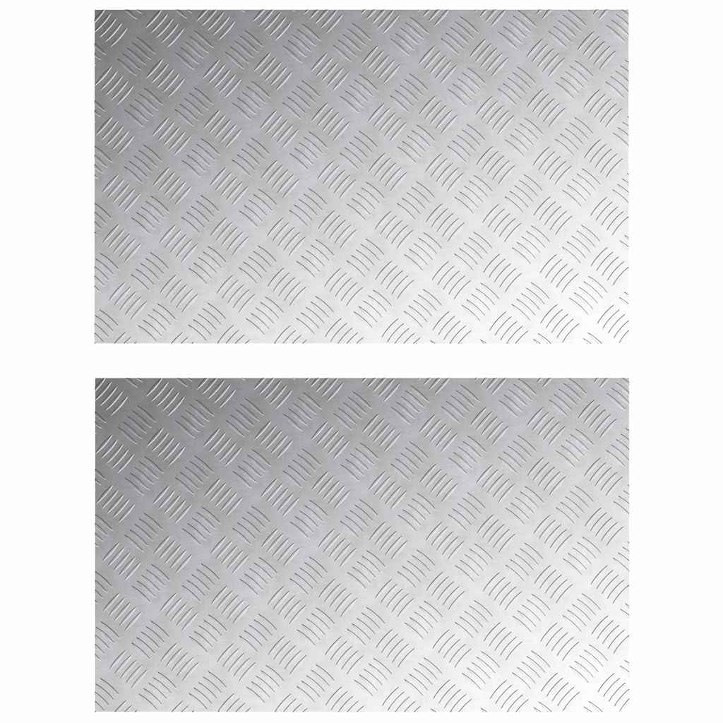 vidaXL Stair Tread 2 pcs 80 x 50 cm Silver Aluminium Rectangular 2
