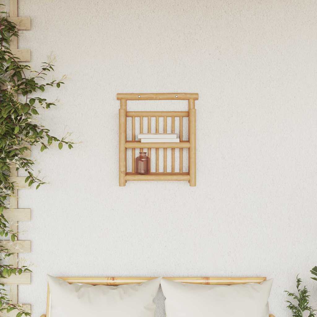 vidaXL Wall Shelf Wall-Mounted Natural 40 x 13 x 44 cm Bamboo 4