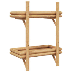 vidaXL Wall Shelf Wall-Mounted Brown 39 x 26 x 60 cm Bamboo 5