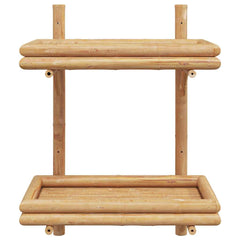vidaXL Wall Shelf Wall-Mounted Brown 39 x 26 x 60 cm Bamboo 6