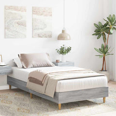 vidaXL Bed Frame Grey Sonoma 203 x 93 x 25 cm Engineered Wood 3