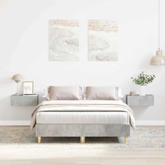 vidaXL Bed Frame No Mattress Engineered Wood Concrete Grey