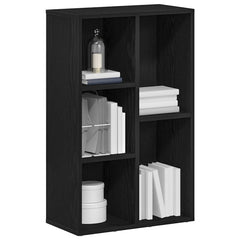 vidaXL Bookcase Black Oak 50x25x80 cm Engineered Wood 4