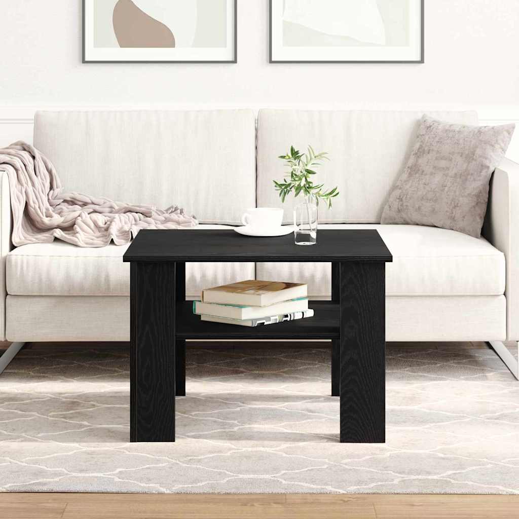 vidaXL Coffee Table Black Oak 60 x 60 x 42 cm Engineered Wood 1
