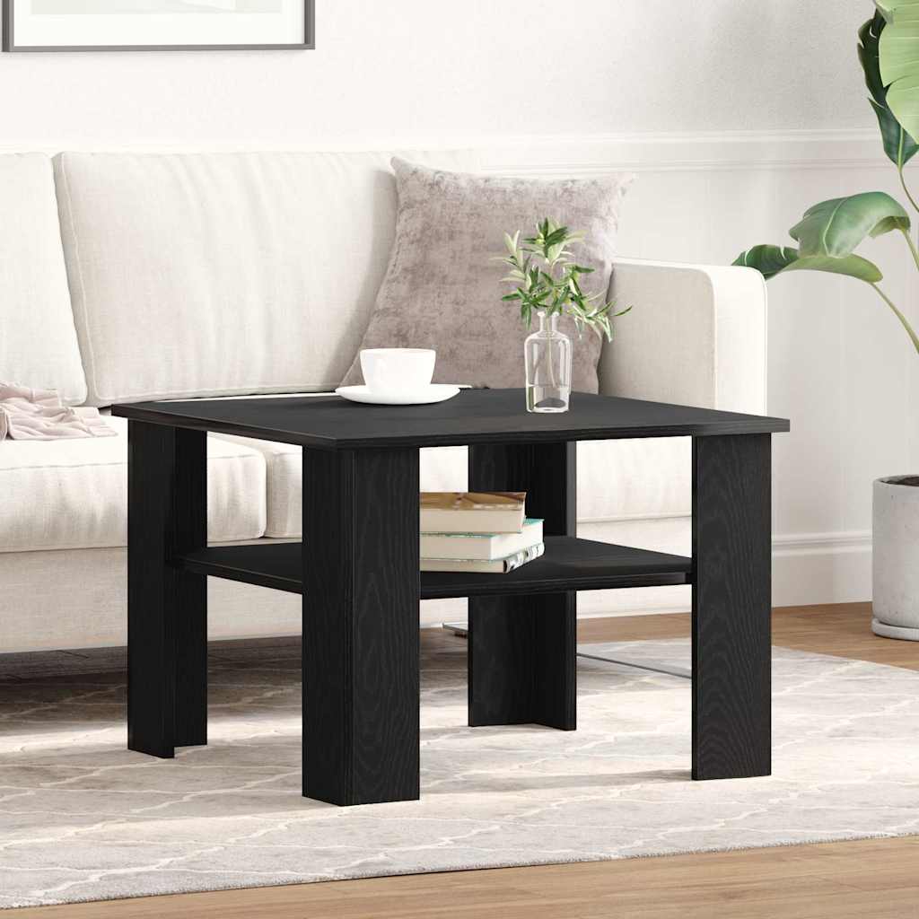 vidaXL Coffee Table Black Oak 60 x 60 x 42 cm Engineered Wood 4