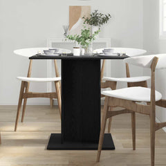 vidaXL Dining Table Black Oak 80x80x75 cm Engineered Wood 3