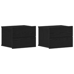 vidaXL Bedside Cabinet 2 pcs Black Oak 40 x 30 x 30 cm Engineered Wood 2